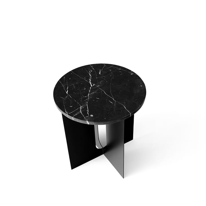 Androgyne stolik boczny - marble black, ø42 cm, czarny stal stojak - Audo Copenhagen
