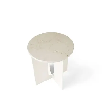 Androgyne stolik boczny, Marble Crystal Rose-ivory, Ø42 cm - Audo Copenhagen