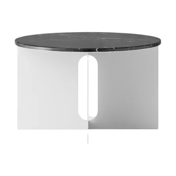 Androgyne stolik boczny - Nero Maquina marmur-szczotkowana stal, Ø65 cm - Audo Copenhagen