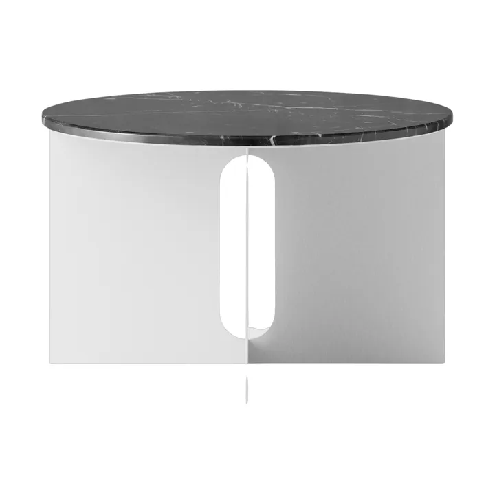 Androgyne stolik boczny - Nero Maquina marmur-szczotkowana stal, Ø65 cm - Audo Copenhagen