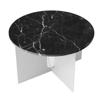 Androgyne stolik boczny - Nero Maquina marmur-szczotkowana stal, Ø65 cm - Audo Copenhagen