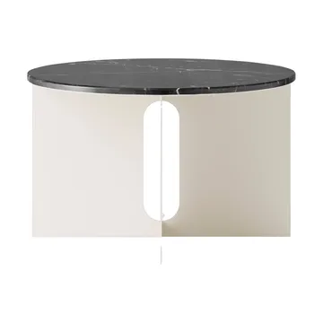 Androgyne stolik boczny - Nero Marquina marmor-ivory stal, Ø65 cm - Audo Copenhagen
