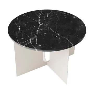 Androgyne stolik boczny - Nero Marquina marmor-ivory stal, Ø65 cm - Audo Copenhagen