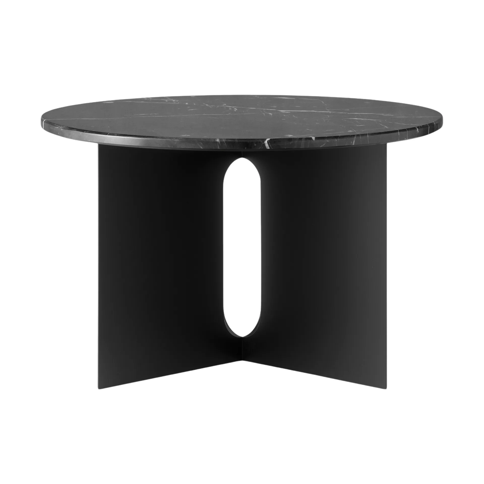Androgyne stolik boczny, Nero Marquina marmur-czarna stal, Ø65 cm Audo Copenhagen