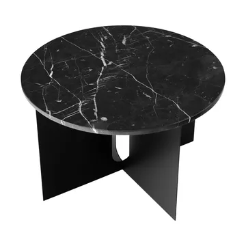 Androgyne stolik boczny - Nero Marquina marmur-czarna stal, Ø65 cm - Audo Copenhagen