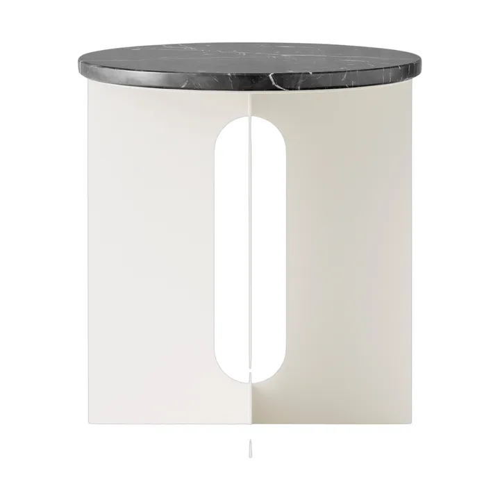Androgyne stolik boczny - Nero Marquina marmur-ivory stal, Ø42 cm - Audo Copenhagen