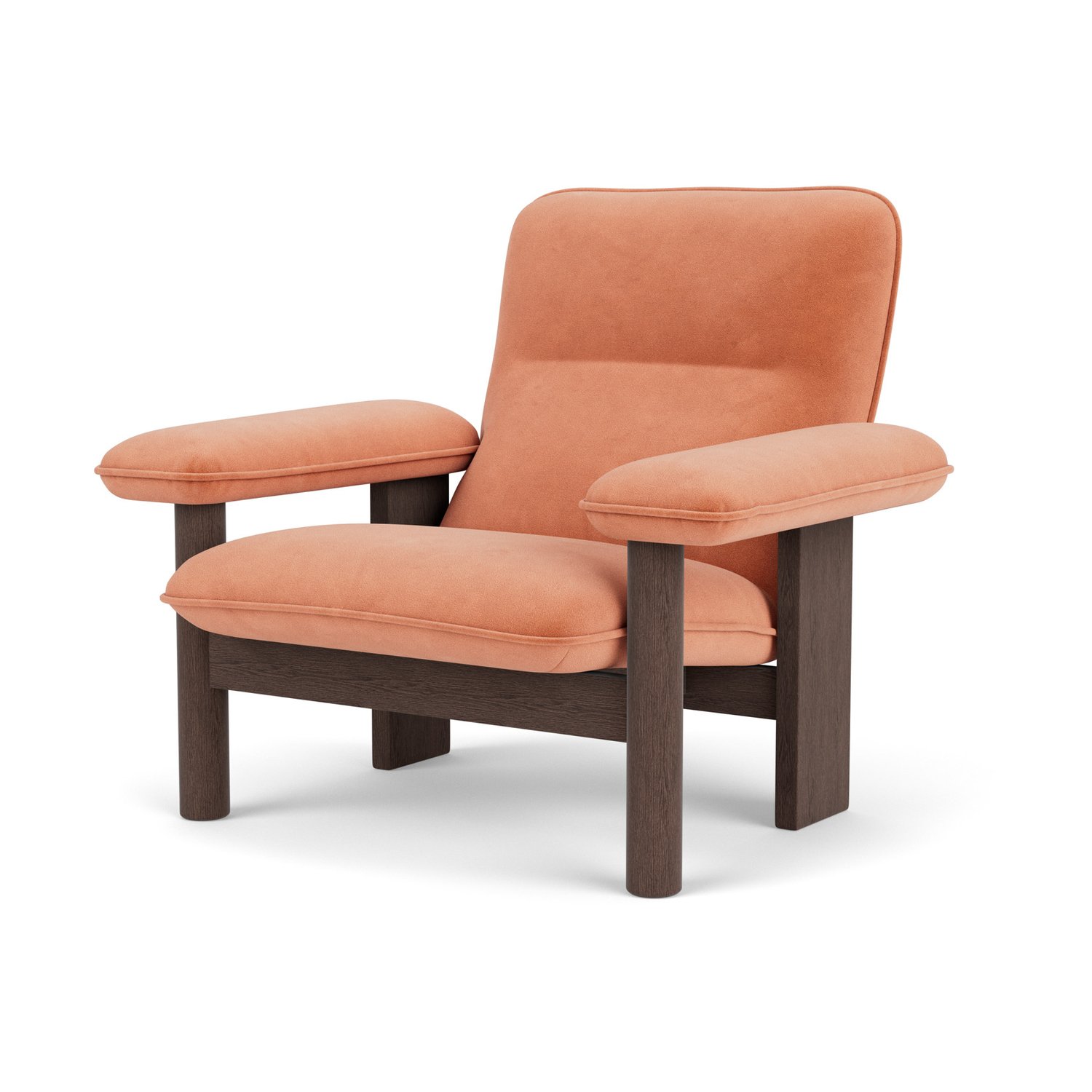 Audo Copenhagen Brasilia fotel Dark oak-Avalon 012 | Skandynawski Design | Fotele i podnóżki | Różowy