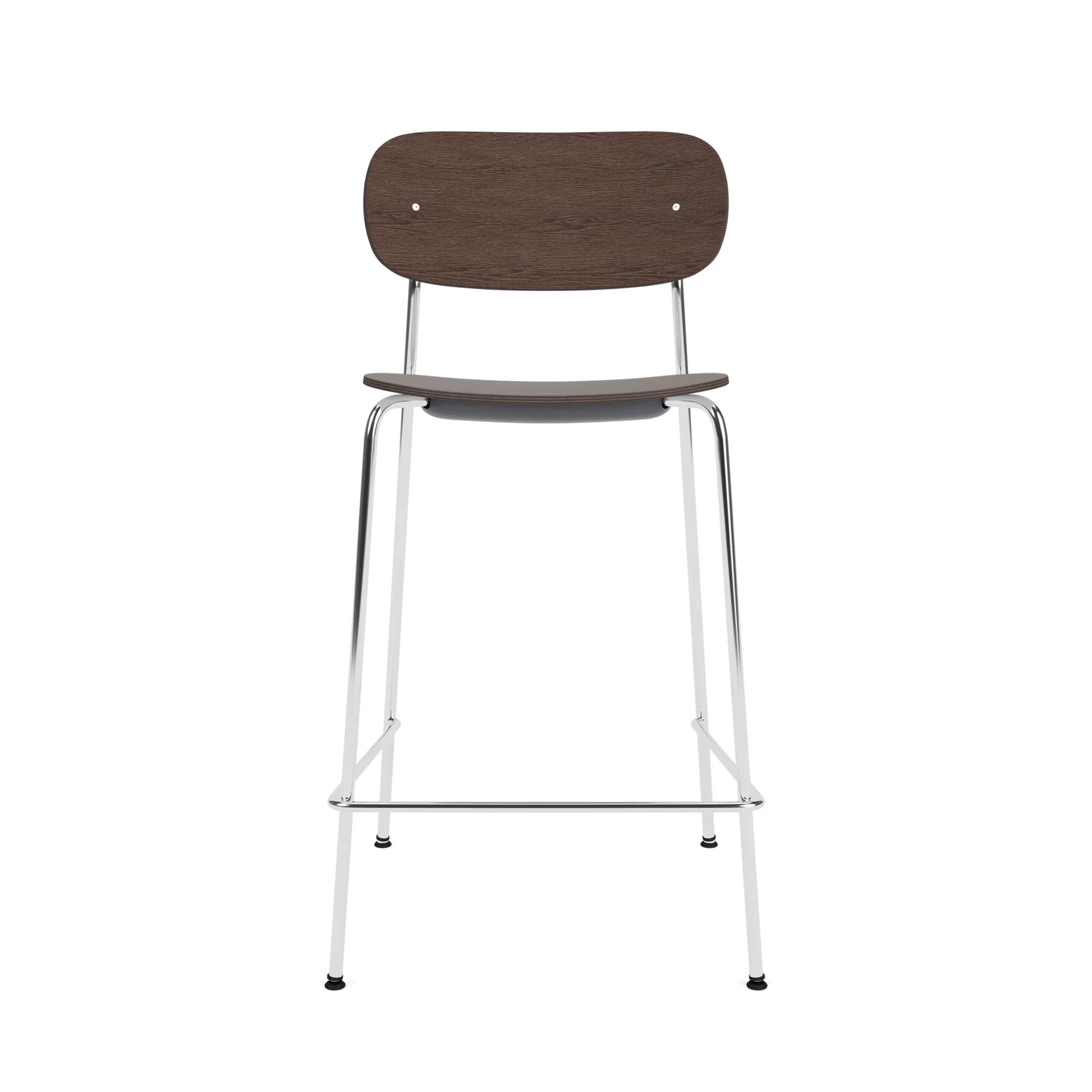 Co Bar Chair hoker, Ciemnobejcowany dąb-chromowana stal, 65 cm Audo Copenhagen