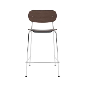Co Bar Chair hoker - Ciemnobejcowany dąb-chromowana stal, 65 cm - Audo Copenhagen