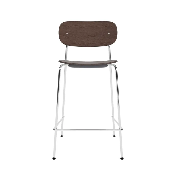 Co Bar Chair hoker - Ciemnobejcowany dąb-chromowana stal, 65 cm - Audo Copenhagen