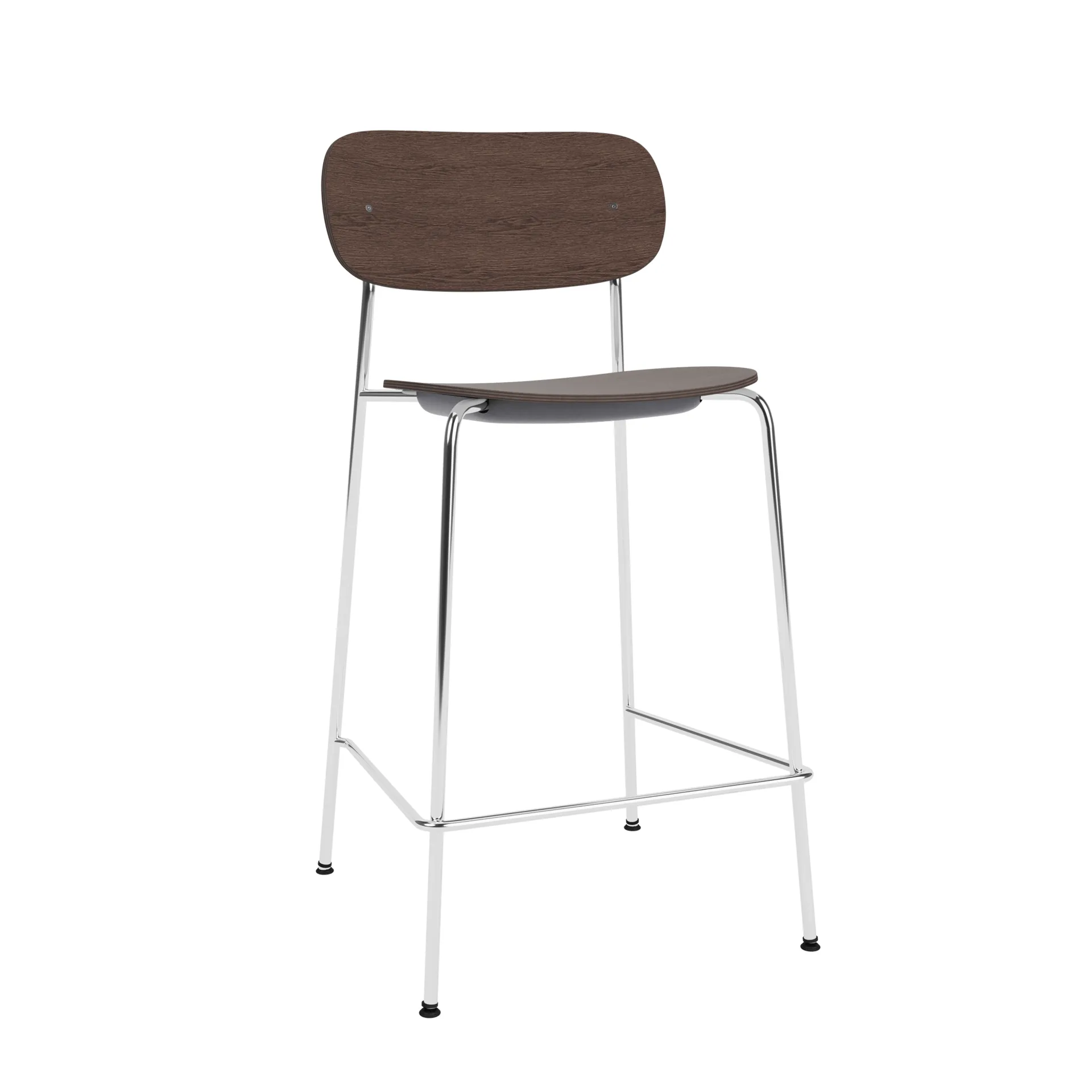 Co Bar Chair hoker, Ciemnobejcowany dąb-chromowana stal, 65 cm Audo Copenhagen