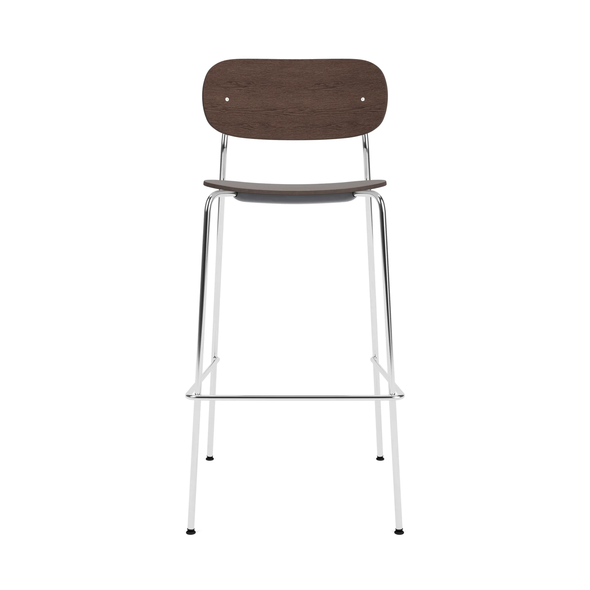 Co Bar Chair hoker, Ciemnobejcowany dąb-chromowana stal, 75 cm Audo Copenhagen