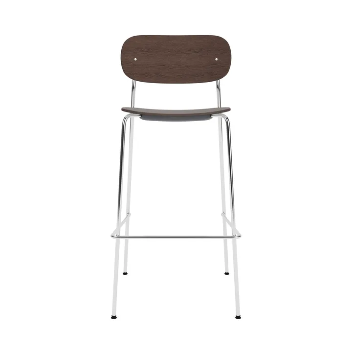 Co Bar Chair hoker - Ciemnobejcowany dąb-chromowana stal, 75 cm - Audo Copenhagen