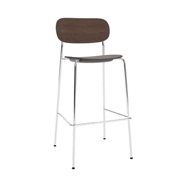 Co Bar Chair hoker - Ciemnobejcowany dąb-chromowana stal, 75 cm - Audo Copenhagen