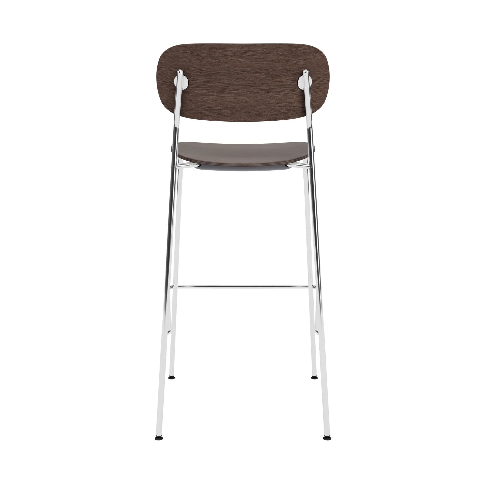 Co Bar Chair hoker, Ciemnobejcowany dąb-chromowana stal, 75 cm Audo Copenhagen
