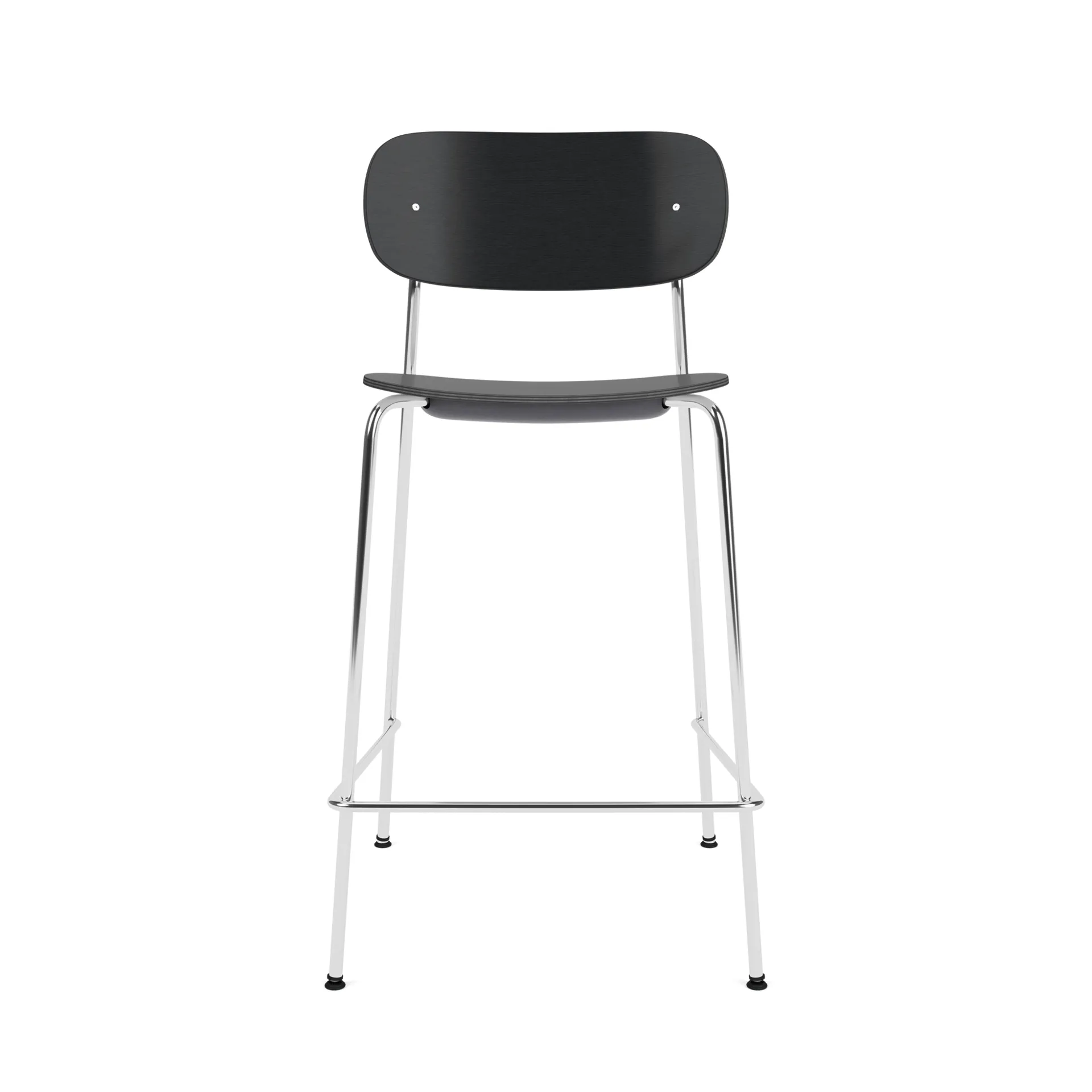 Co Bar Chair hoker, Czarny dąb-chromowana stal, 65 cm Audo Copenhagen