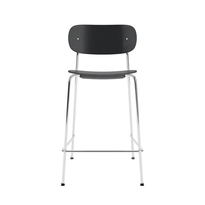 Co Bar Chair hoker - Czarny dąb-chromowana stal, 65 cm - Audo Copenhagen