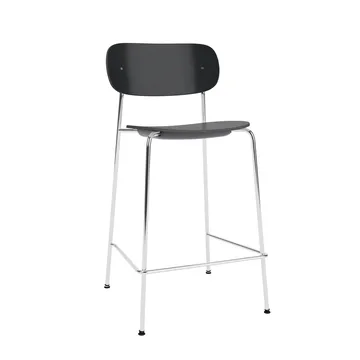 Co Bar Chair hoker - Czarny dąb-chromowana stal, 65 cm - Audo Copenhagen