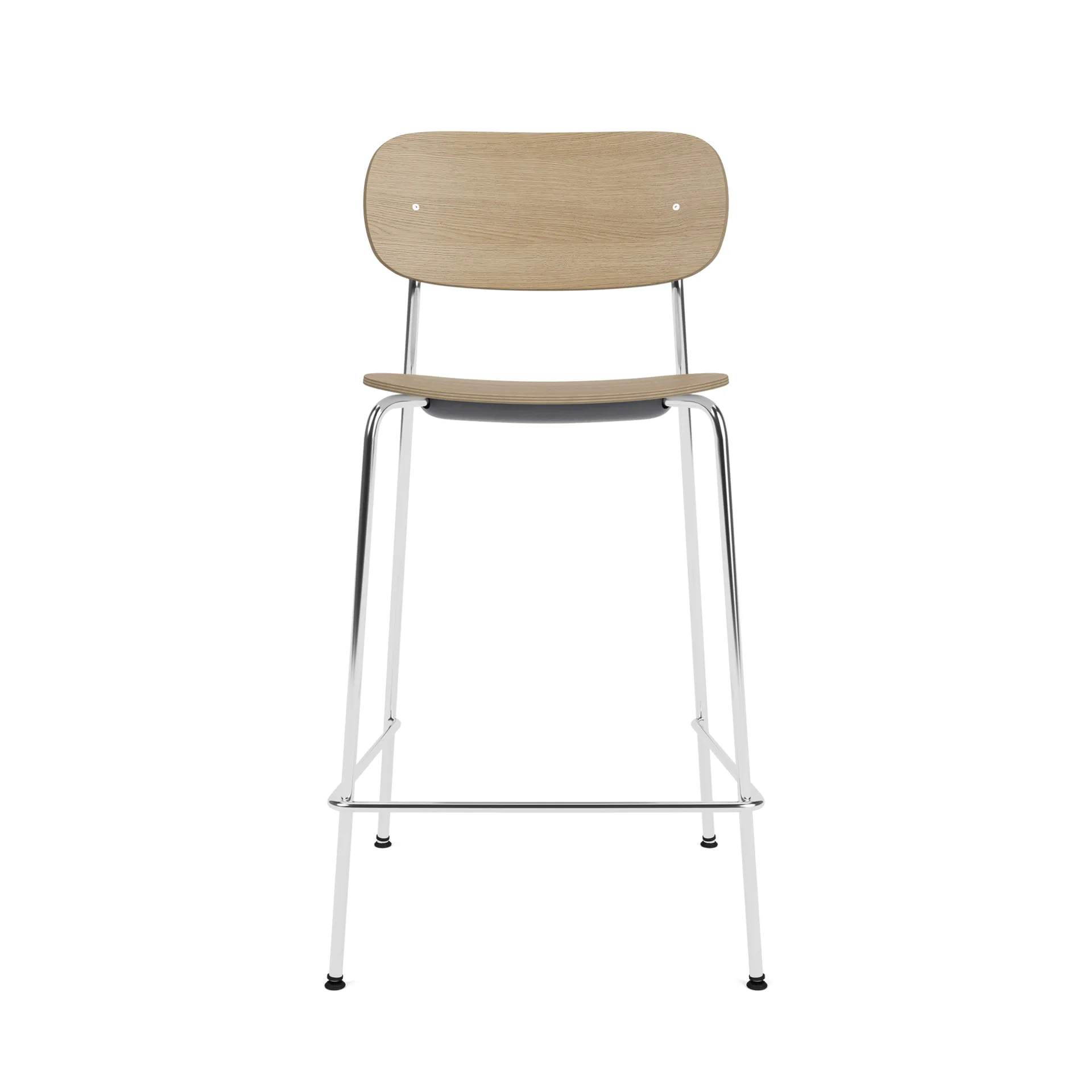 Co Bar Chair hoker, Dąb-chromowana stal, 65 cm Audo Copenhagen