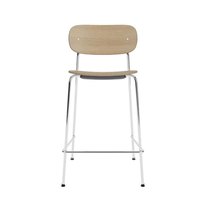 Co Bar Chair hoker - Dąb-chromowana stal, 65 cm - Audo Copenhagen