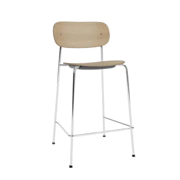 Co Bar Chair hoker - Dąb-chromowana stal, 65 cm - Audo Copenhagen