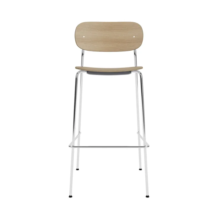 Co Bar Chair hoker - Dąb-chromowana stal, 75 cm - Audo Copenhagen