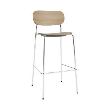 Co Bar Chair hoker - Dąb-chromowana stal, 75 cm - Audo Copenhagen