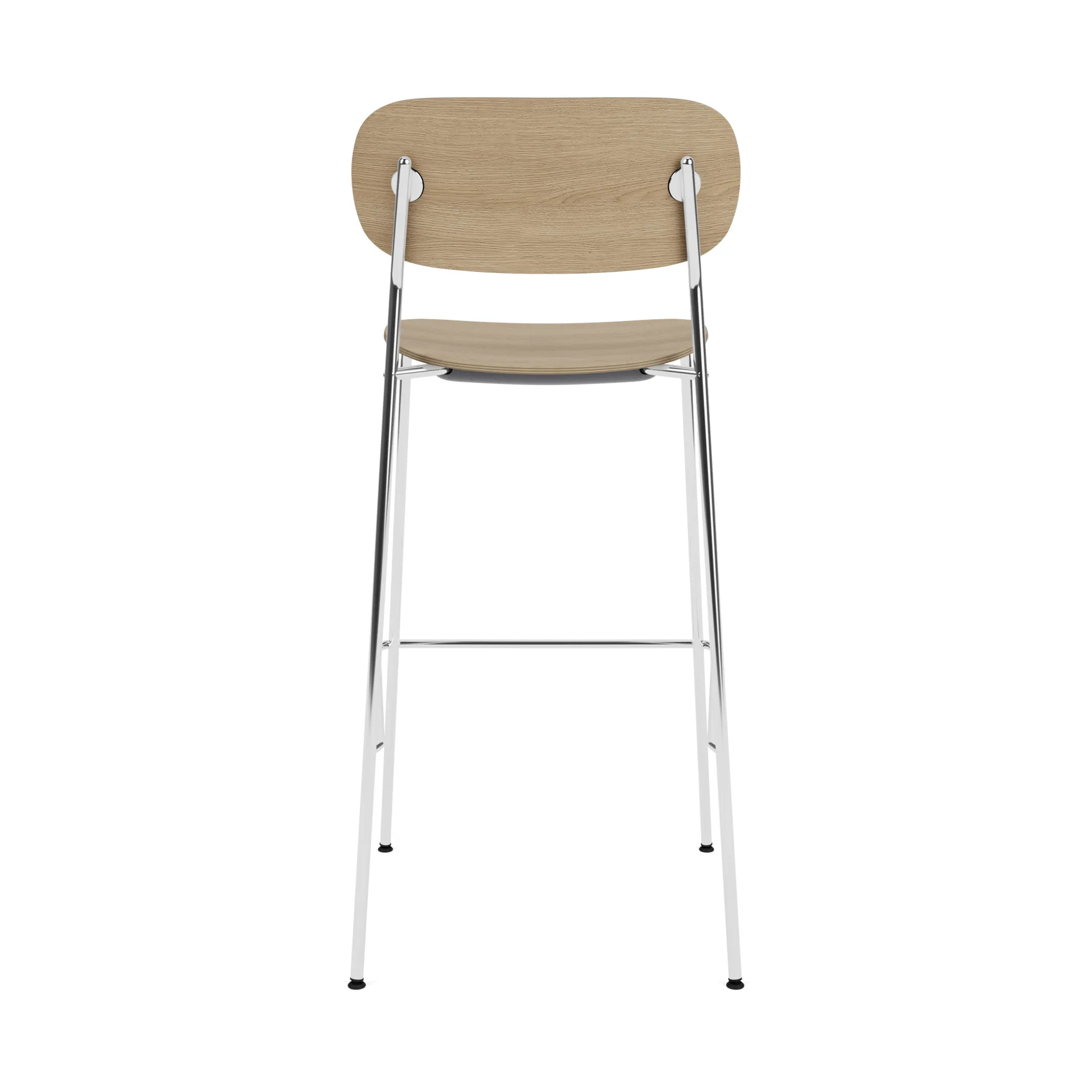 Co Bar Chair hoker, Dąb-chromowana stal, 75 cm Audo Copenhagen