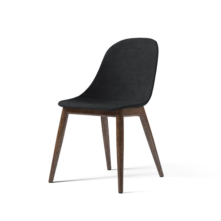 Harbour side dining chair krzesło, tapicerowane siedzisko - tkanina remix 173 dark grey, nogi z ciemnego bejcowanego dębu - Audo Copenhagen