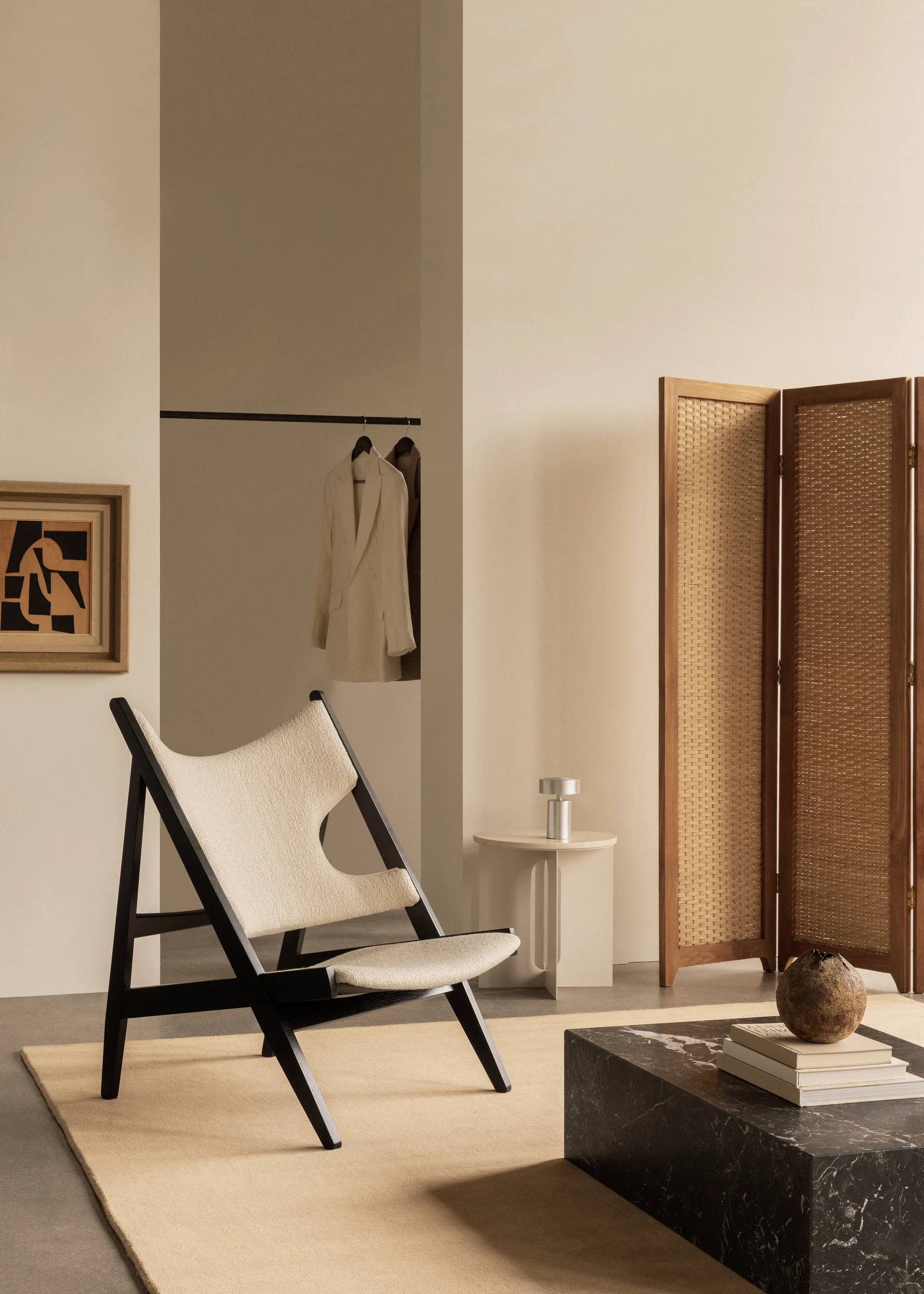 Knitting fotel, Barnum Bouclé 24-czarny dąb Audo Copenhagen