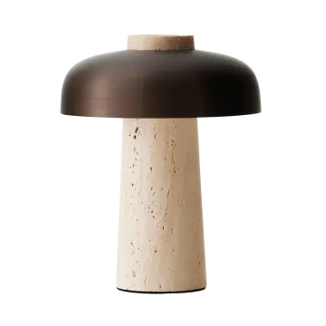 Lampa stołowa przenośna Reverse 24,5 cm - Travertine-bronzed aluminium - Audo Copenhagen