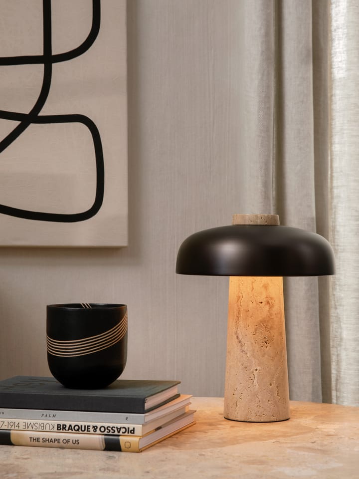 Lampa stołowa przenośna Reverse 24,5 cm, Travertine-bronzed aluminium Audo Copenhagen