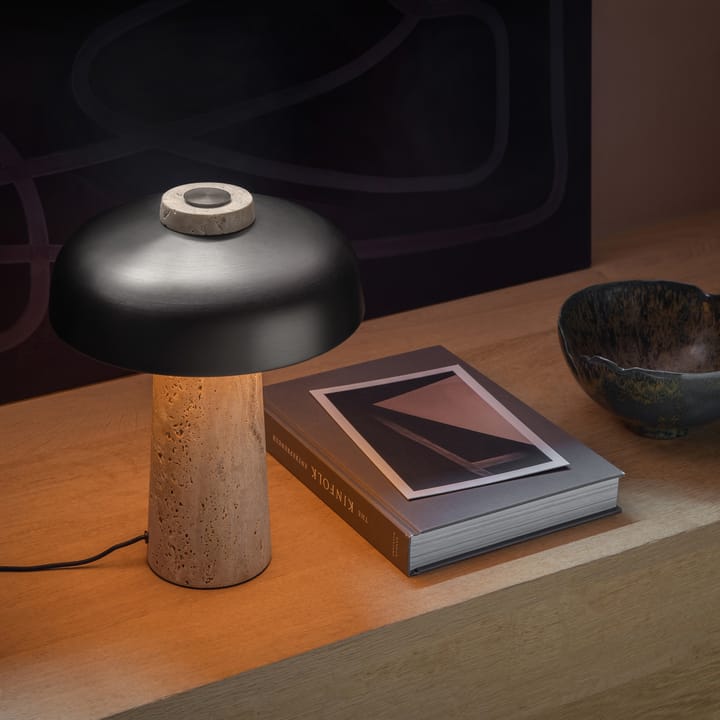 Lampa stołowa Reverse 30 cm, Trawertyn - mosiądz brązowy Audo Copenhagen