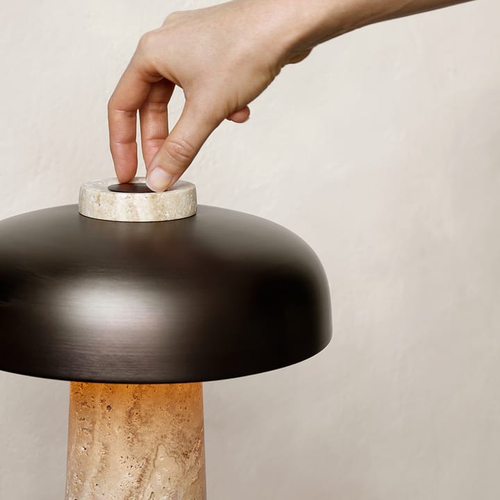 Lampa stołowa Reverse 30 cm, Trawertyn - mosiądz brązowy Audo Copenhagen