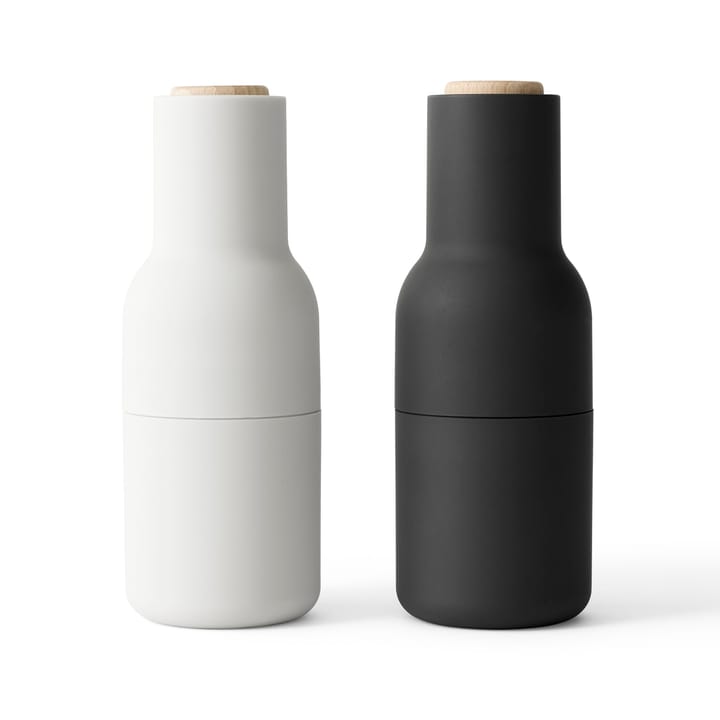 Młynki do przypraw Bottle 2 szt. - ash - carbon (bukowe pokrywki) - Audo Copenhagen