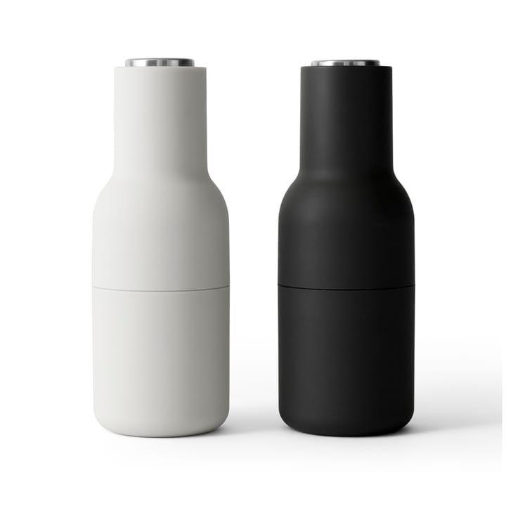 Młynki do przypraw Bottle 2 szt. - ash - carbon (stalowe pokrywki) - Audo Copenhagen