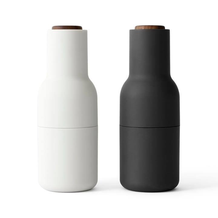 Młynki do przypraw Bottle Grinder 2 szt. - Ash - carbon (orzechowe pokrywki) - Audo Copenhagen