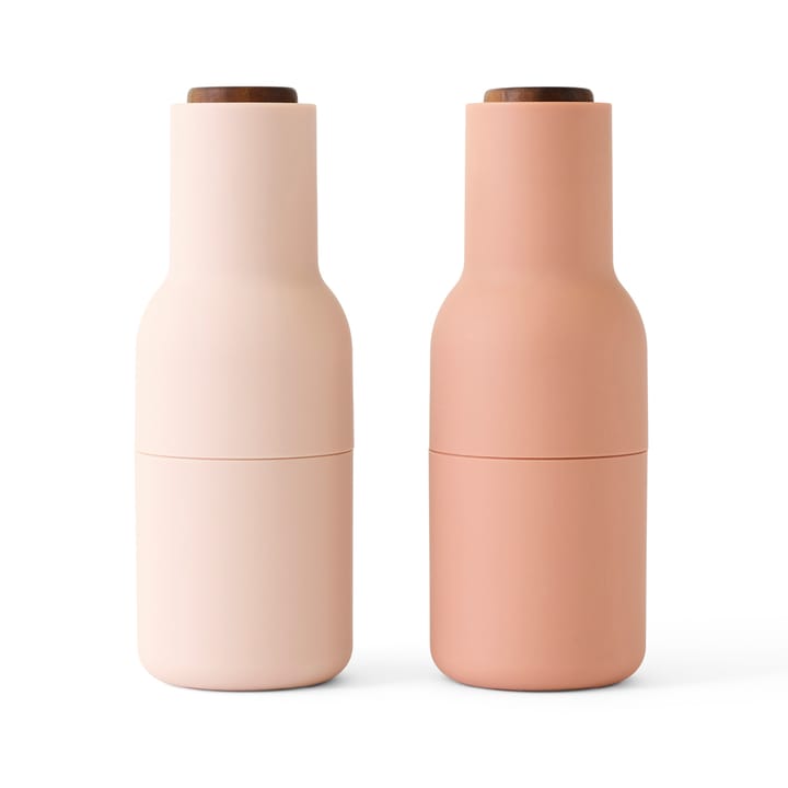 Młynki do przypraw Bottle Grinder 2 szt. - Nudes (orzechowe pokrywki) - Audo Copenhagen