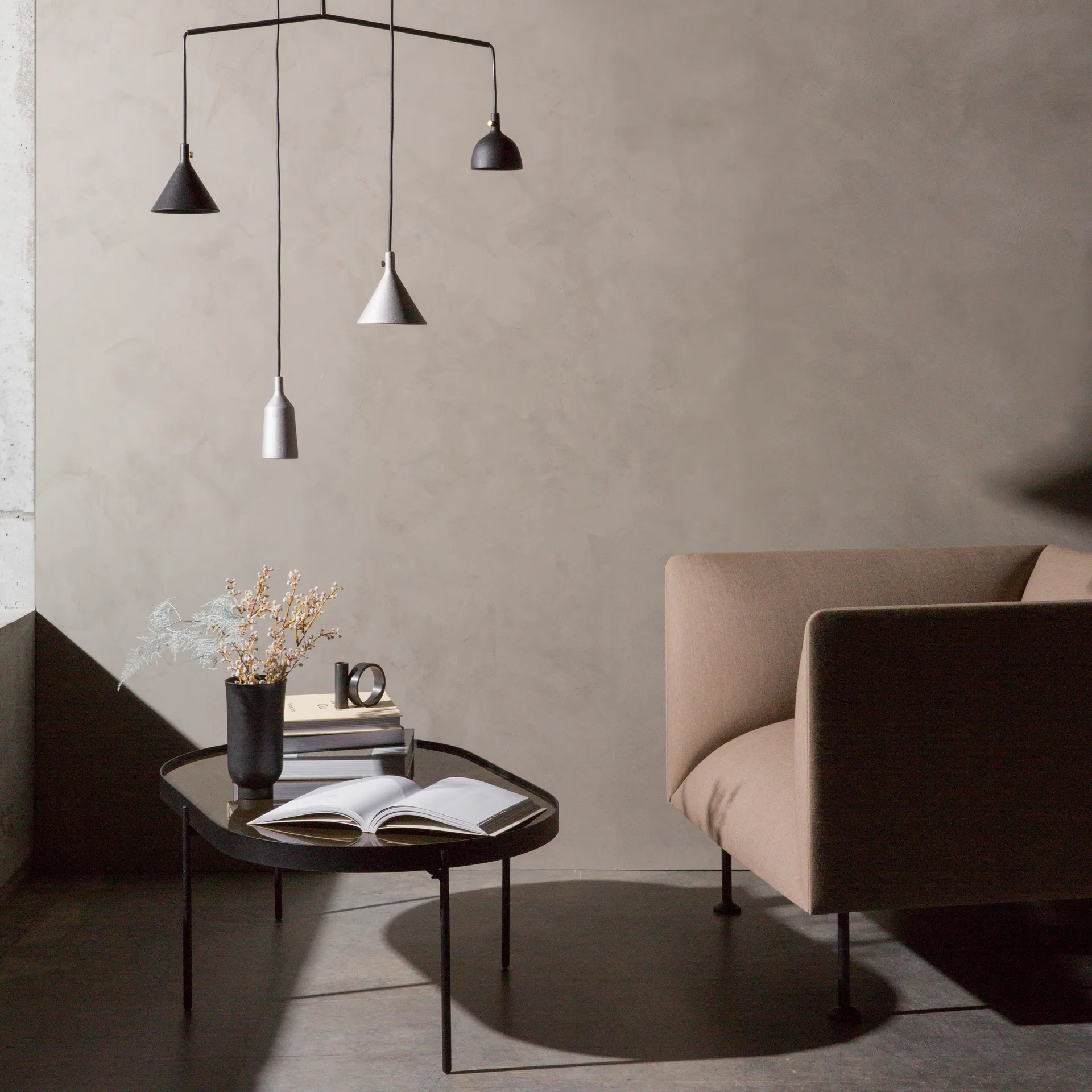 NoNo stolik kawowy L 59,5x96,5 cm, Czarny-brązowy Audo Copenhagen