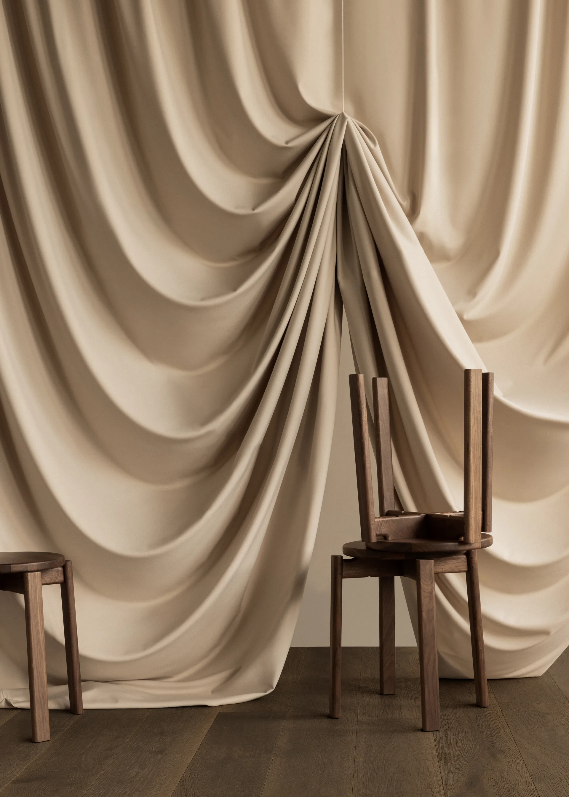 Passage stołek, Dąb bejcowany na ciemno Audo Copenhagen