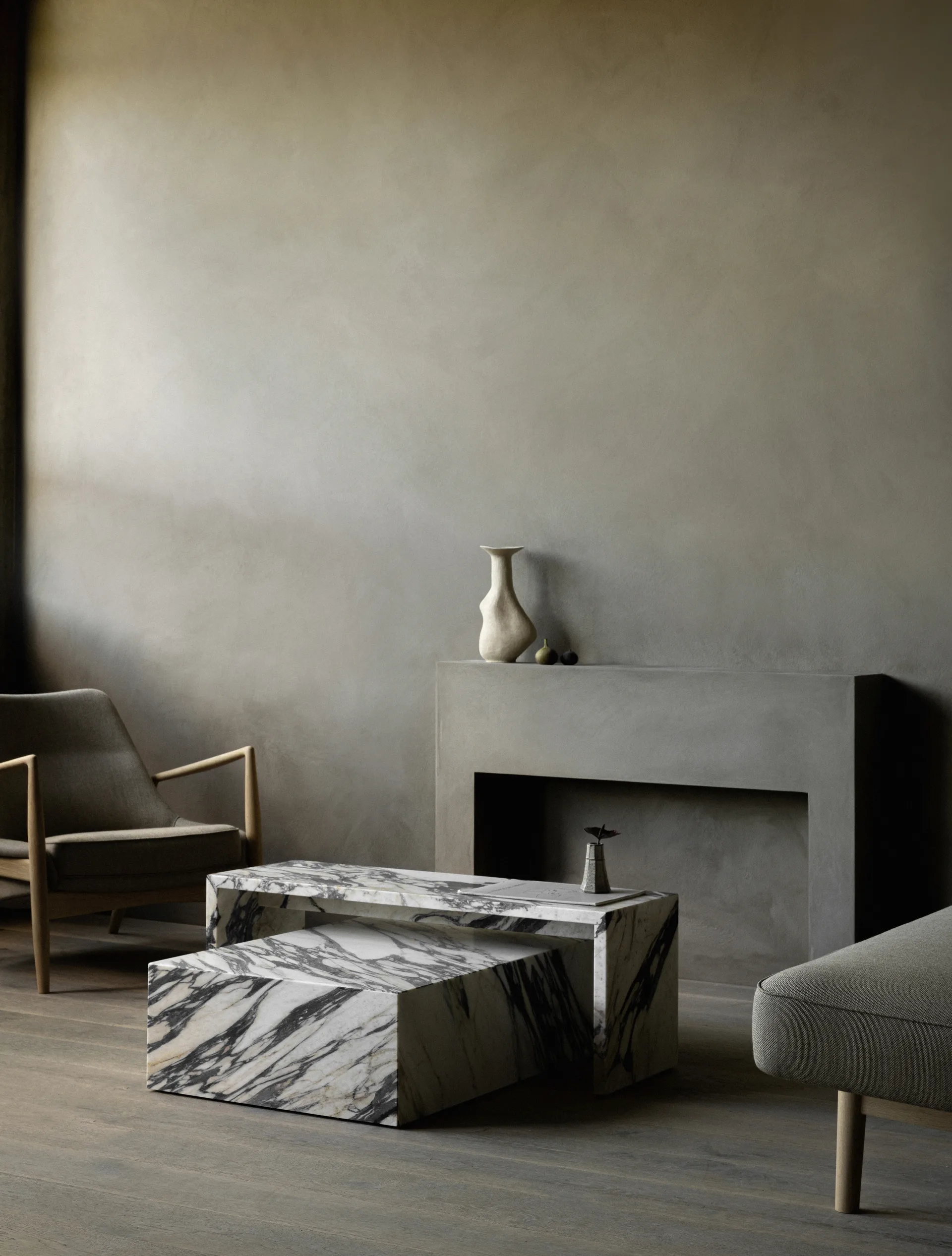 Plinth Bridge stolik kawowy, Calacatta Viola Audo Copenhagen