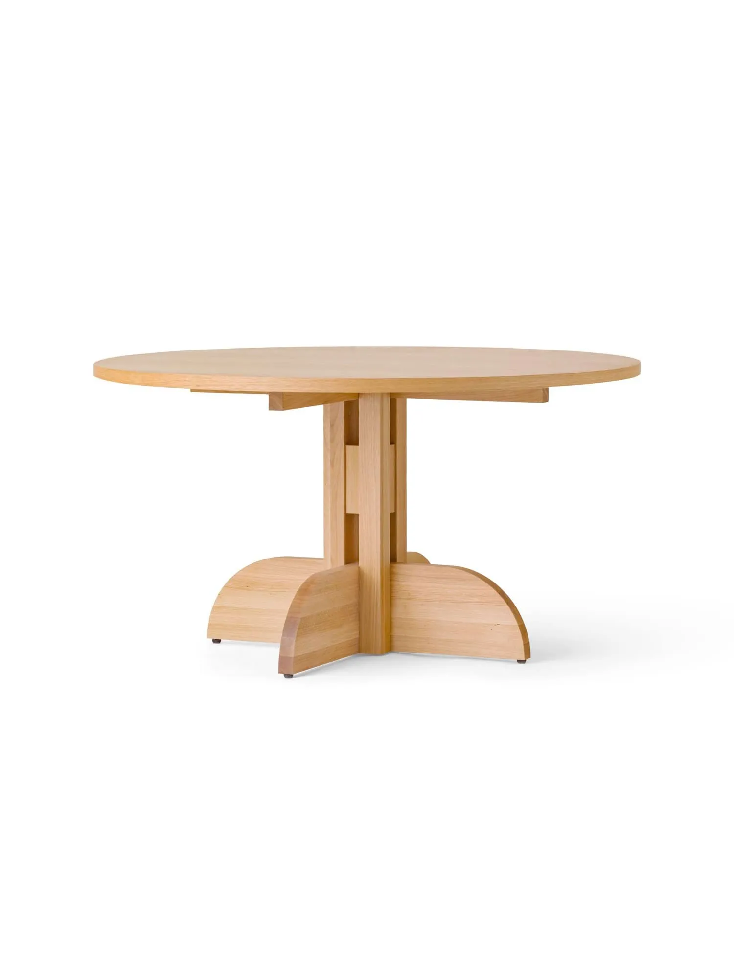 Puffin Dining Table fornir dębowy naturalny, Naturalny fornir dębowy, Ø140 cm Audo Copenhagen