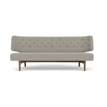 Radiohus Sofa w pełni tapicerowana RE-WOOL PC1T Global HR BUTTONS Vegetal podstawa na 4 nogach - Re-wool 218-orzech, skórzane guziki, 2-osobowa - Audo Copenhagen