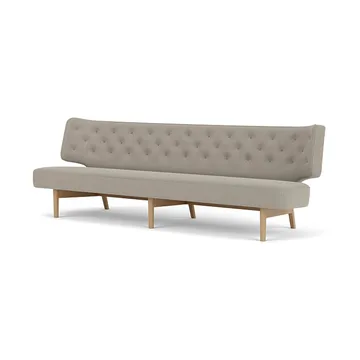 Radiohus Sofa w pełni tapicerowana RE-WOOL PC1T Global HR BUTTONS Vegetal podstawa na 4 nogach - Re-wool 218-naturalny dąb, skórzane guziki, 3-osobowa - Audo Copenhagen