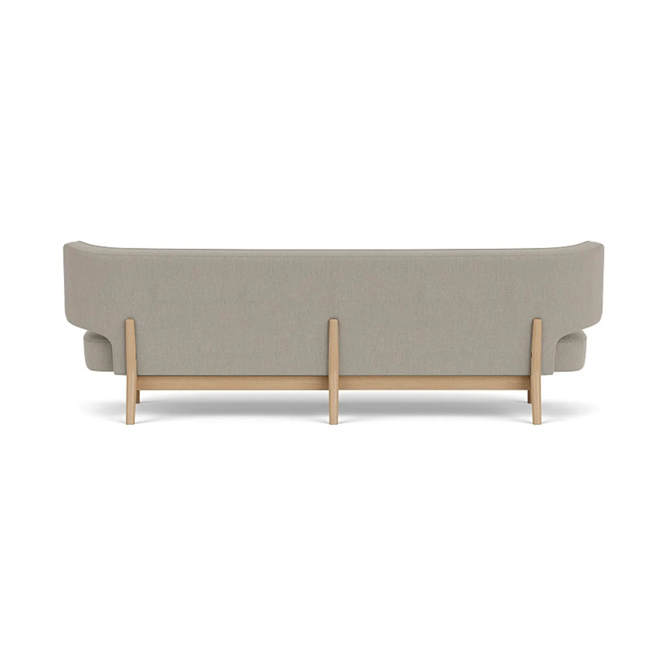 Radiohus Sofa w pełni tapicerowana RE-WOOL PC1T Global HR BUTTONS Vegetal podstawa na 4 nogach, Re-wool 218-naturalny dąb, skórzane guziki, 3-osobowa Audo Copenhagen