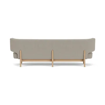 Radiohus Sofa w pełni tapicerowana RE-WOOL PC1T Global HR BUTTONS Vegetal podstawa na 4 nogach - Re-wool 218-naturalny dąb, skórzane guziki, 3-osobowa - Audo Copenhagen