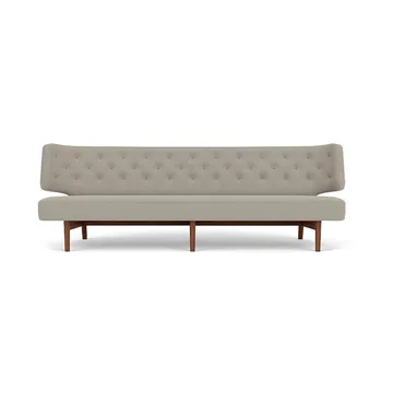 Radiohus Sofa w pełni tapicerowana RE-WOOL PC1T Global HR BUTTONS Vegetal podstawa na 4 nogach - Re-wool 218-orzech, skórzane guziki, 3-osobowa - Audo Copenhagen
