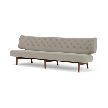 Radiohus Sofa w pełni tapicerowana RE-WOOL PC1T Global HR BUTTONS Vegetal podstawa na 4 nogach - Re-wool 218-orzech, skórzane guziki, 3-osobowa - Audo Copenhagen
