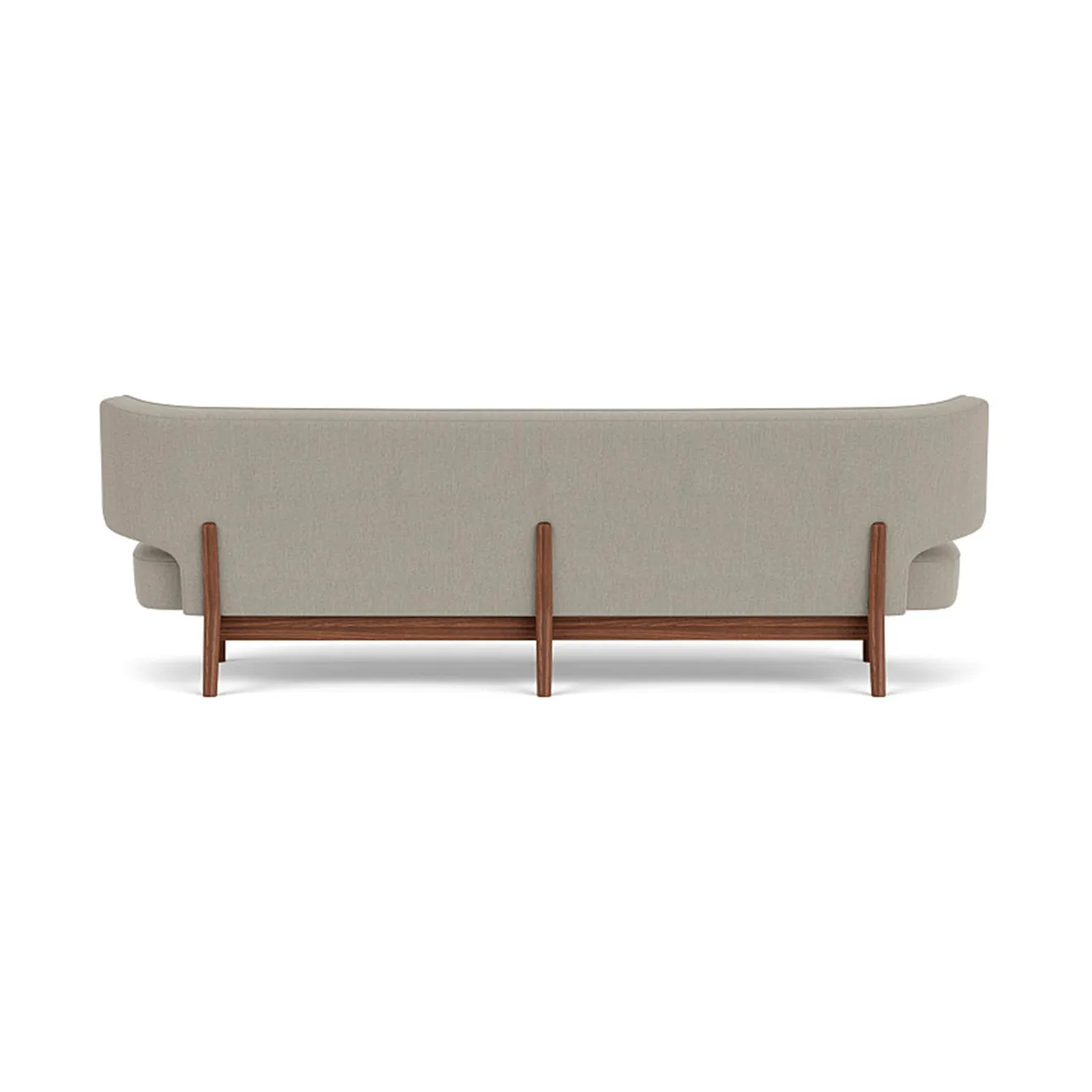 Radiohus Sofa w pełni tapicerowana RE-WOOL PC1T Global HR BUTTONS Vegetal podstawa na 4 nogach, Re-wool 218-orzech, skórzane guziki, 3-osobowa Audo Copenhagen