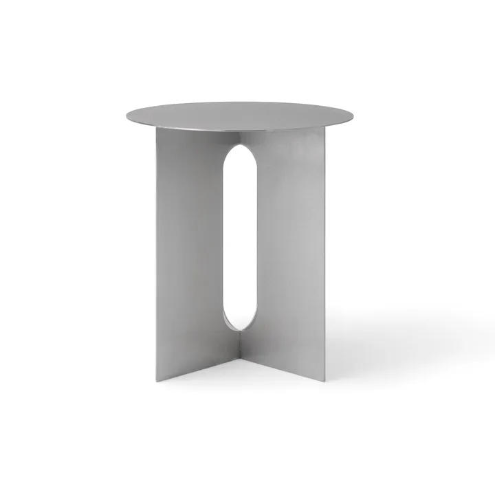 Stolik boczny Androgyne Ø40x43 cm - Brushed steel - Audo Copenhagen